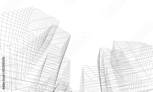 Architectural building. Design background vector illustration