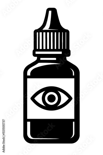 Eye Drops Bottle Vector Icon - Symbol for Vision Care, Ophthalmology, and Medical Treatment