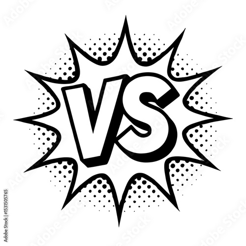VS (Versus) Comic Book Explosion Vector - Dynamic Element for Battles, Competitions, and Showdowns