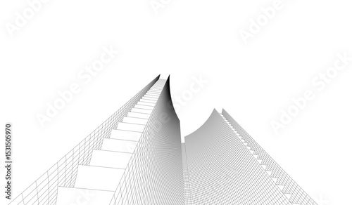 Architectural building. Design background vector illustration