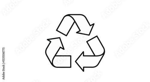 The universal symbol for recycling on a simple background. 