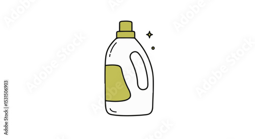 A cartoon of laundry detergent bottle, ready for use in daily washing.