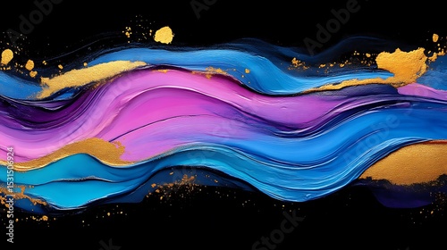 Abstract painting of flowing colors