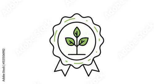 A green eco-friendly badge representing organic and natural products.