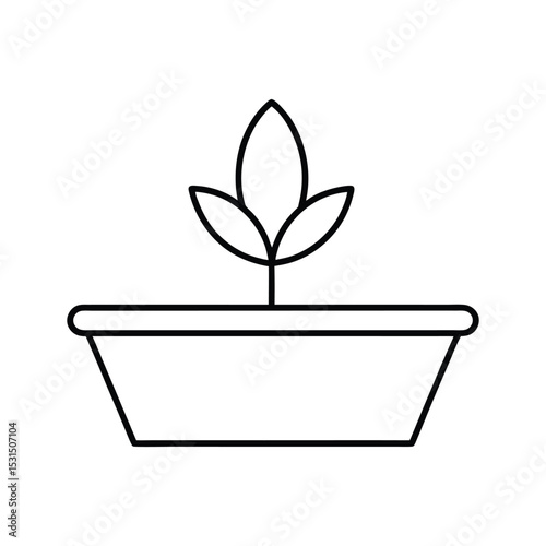 seed tray line art on white background