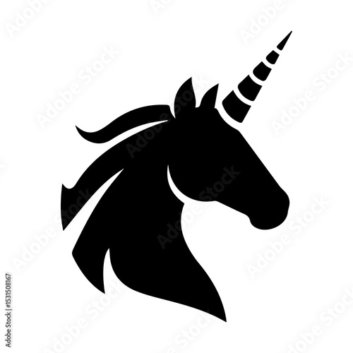 Silhouette of Unicorn Icon – Magical Fantasy Animal Design

