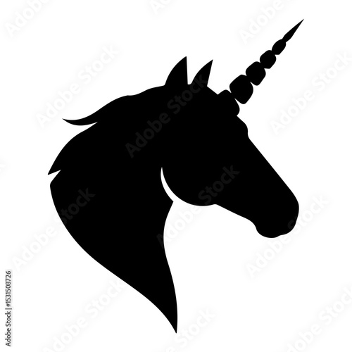 Silhouette of Unicorn Icon – Magical Fantasy Animal Design

