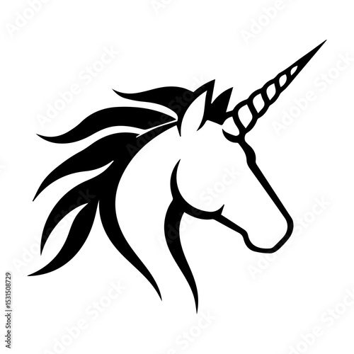 Silhouette of Unicorn Icon – Magical Fantasy Animal Design

