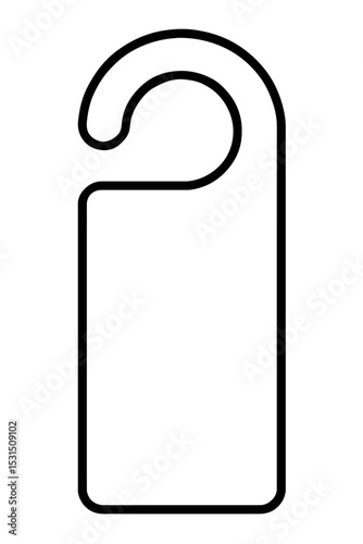 Simple Black and White Outline of a Door Hanger Sign Template