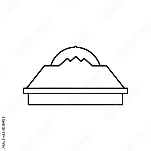 silage pit line art on white background