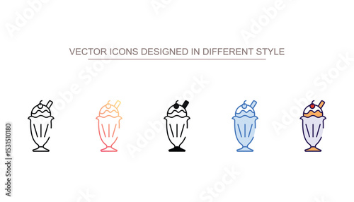 Sundae icon design with white background stock illustration