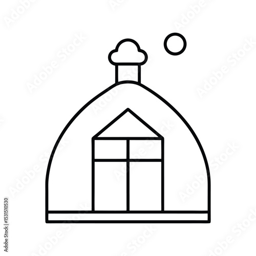 greenhouse fogger line art on white background