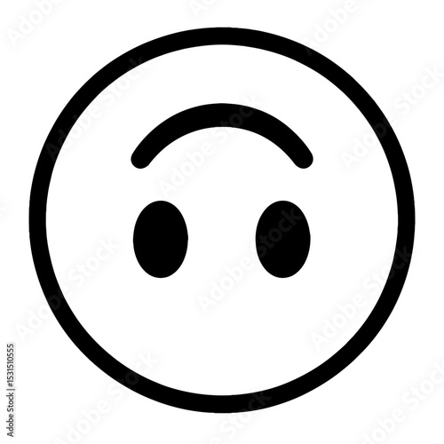 Simple Black and White Upside Down Smiley Face Icon - Humor and Sarcasm