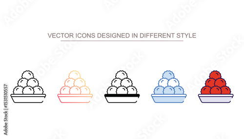Chicken Nuggets icon design with white background stock illustration
