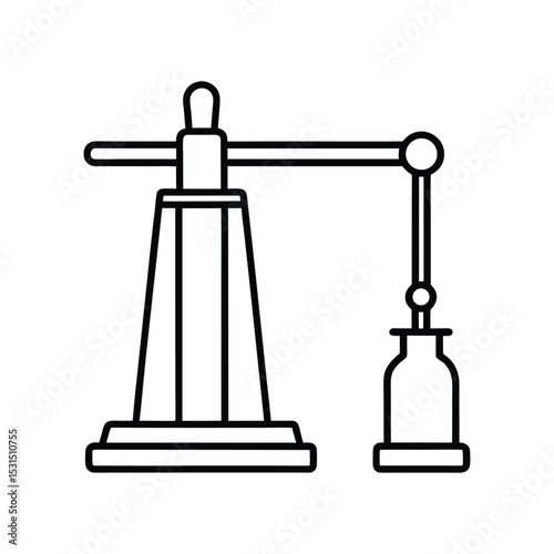 oil press line art on white background photo