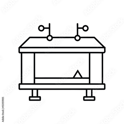 aquaponics unit line art  on white background