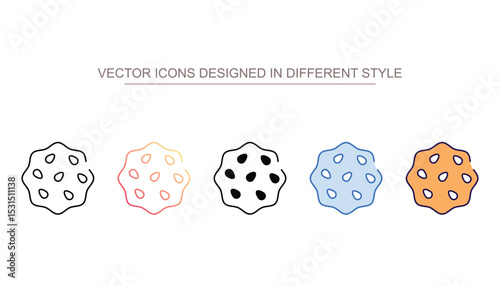 Soft Cookies icon design with white background stock illustration