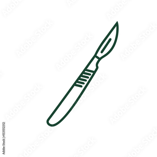 Scalpel outline illustration with simple design on white background  
