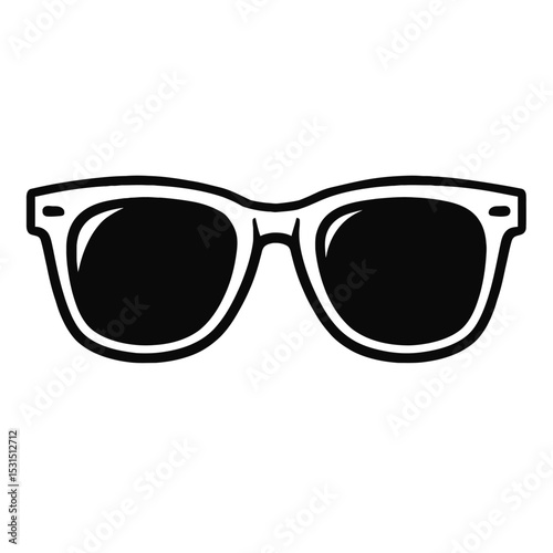 Simple Black and White Sunglasses Icon