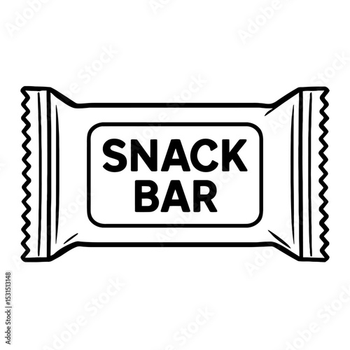 Black Outline Snack Bar Wrapper Icon - Energy Food Packaging