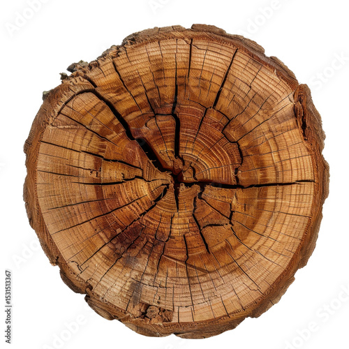 Beautiful wooden tree stump showcasing intricate rings and natural textures, perfect for rustic decor or as natural centerpiece. rich brown tones and unique cracks add character and warmth