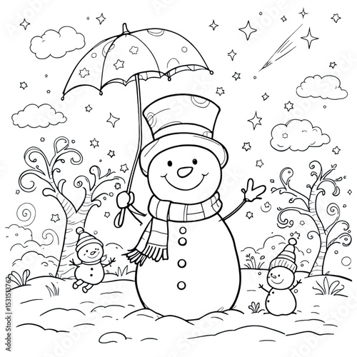 Winter Wonderland Snowman Adventure a Fun and Engaging Coloring Page for All