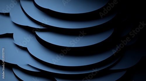 Wallpaper Mural Abstract layered circles in deep blue Torontodigital.ca