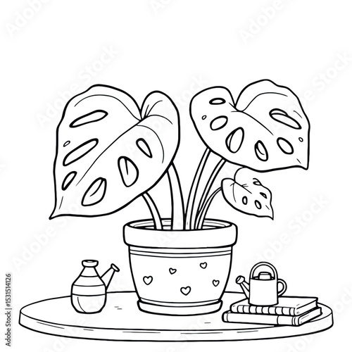 Exotic Swiss Cheese Plant Coloring Adventure A Fun and Creative Relaxation Activity
