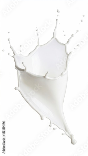 Milk splash on white background