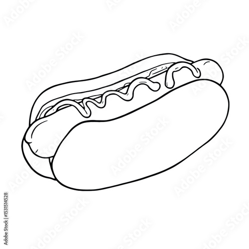 Hotdog Coloring Sheet Delightful Food Illustration Fun Time For Kids And Adults