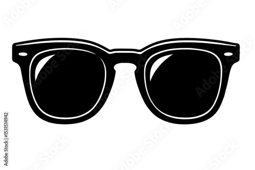 Stylish Black and White Sunglasses Icon for Summer and Optical Use