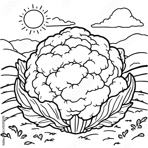 Wonderful Cauliflower Coloring Page For Children That Is Free To Download Now