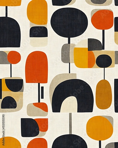 Abstract shapes in warm colors