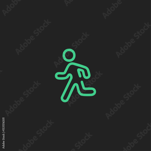 Running icon logo flat vector design