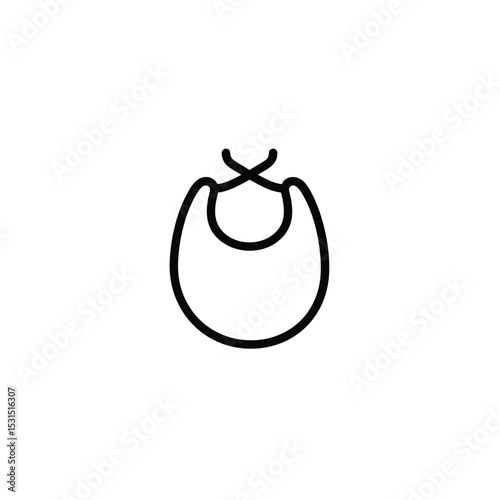 Baby Bib Minimalist Line Art Icon