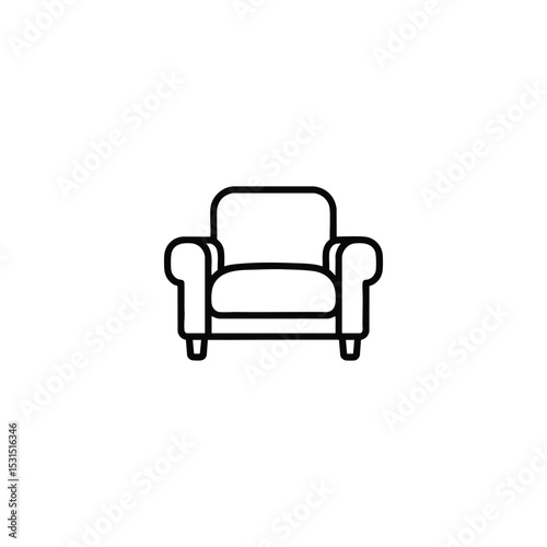 Armchair Minimalist Line Art Icon