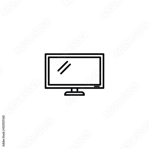 Flat Screen TV Minimalist Line Icon