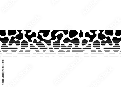 Black and white Abstract vector pattern on the skin of an animal, reptile, fish. Striped vector background of thin lines for covers, posters. packaging. Camouflage. Predator. Border, stripe
