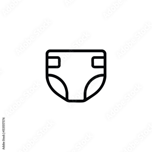 Folded Diaper Line Art Icon