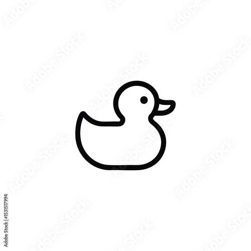 Rubber Ducky Minimalist Line Art Icon