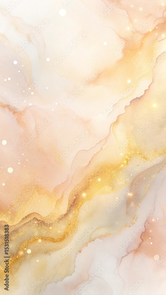 Obraz premium gold and champagne watercolor blend with soft