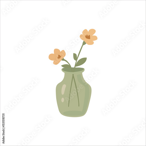Simple Flowers in Vase Illustration