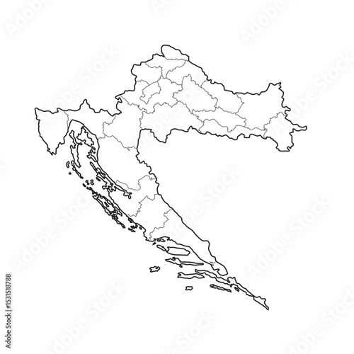 Croatia map with regions