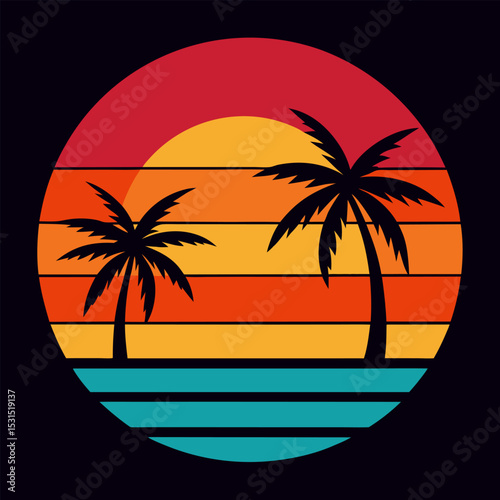 Tropical Sunset: Beach Art

