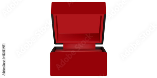 Classic Red Jewelry Case Vector Illustration.	