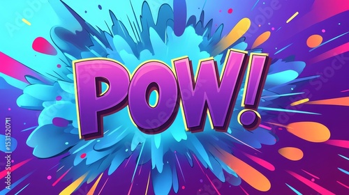 A vibrant pop art depiction of a comic book-style explosion, complete with colorful energy rays and dynamic artwork, symbolizing the modern icon for the word punch