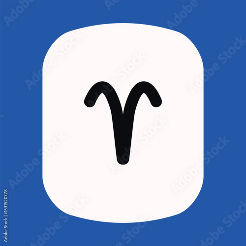 Zodiac horoscope. Aries astrological icon symbol. Stylized star sign esoteric. Simple line vector illustration.