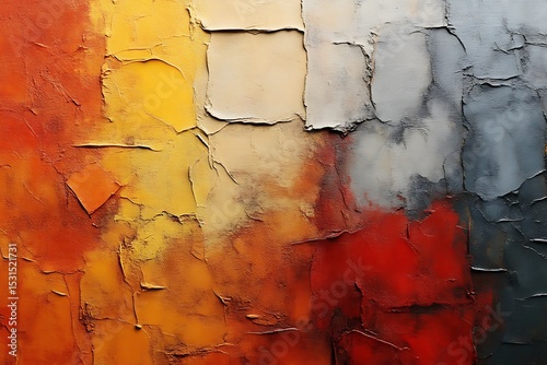 Abstract textured painting. Vibrant colors and rough texture