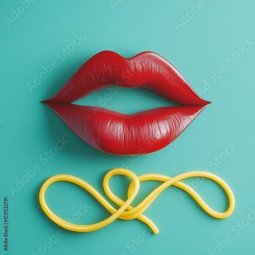 The image features a modern design and a contemporary art collage, evoking inspiration and ideas reminiscent of a trendy urban magazine style, with a composition that includes female lips tasting