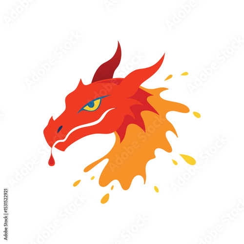 dragon head emerging from paint splash vector 